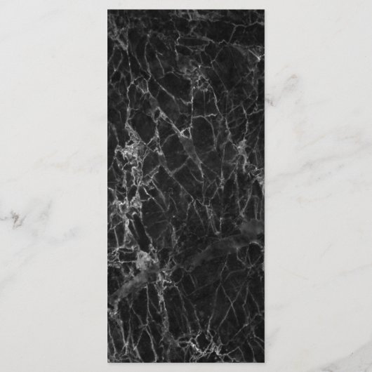 Elegant zwart wit marmer faux goud folie script menu (Achterkant)