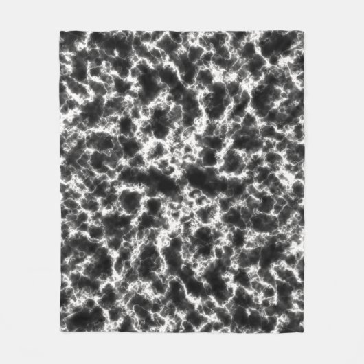 Elegant zwart-wit marmer fleece deken (Voorkant)