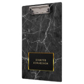 Elegant zwart wit marmer patroon professional klembord (Links)