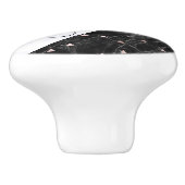 elegant zwart wit marmer roos goud geometrisch keramische knop (Zijkant)