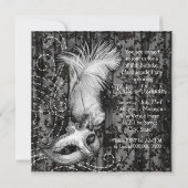 Elegant zwart wit Masquerade Party Kaart (Achterkant)