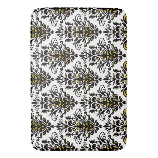 Elegant zwart-wit met aanraking van gouddemper badmat (Voorkant Verticaal)