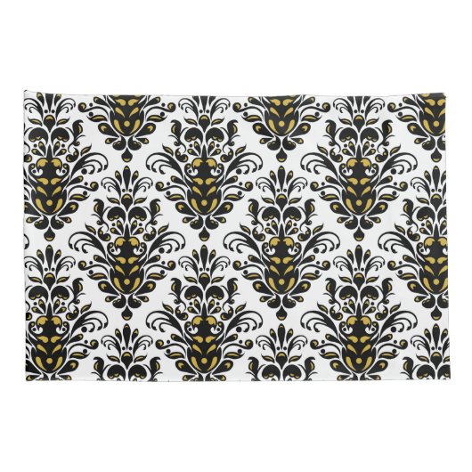 Elegant zwart-wit met aanraking van gouddemper kussensloop (Achterkant-Rechts)