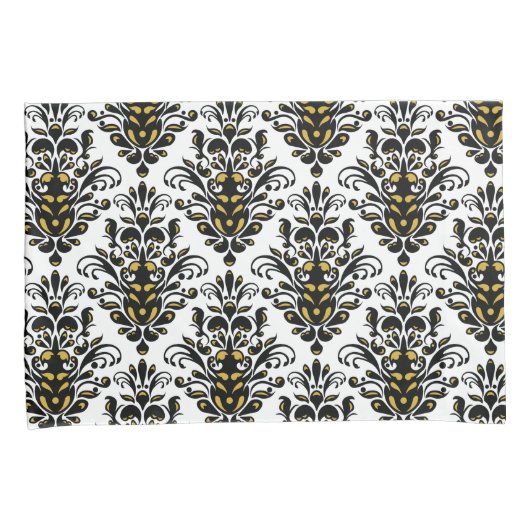 Elegant zwart-wit met aanraking van gouddemper kussensloop (Voorkant-Rechts)