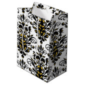 Elegant zwart-wit met aanraking van gouddemper medium cadeauzakje (Achterkant Gekanteld)