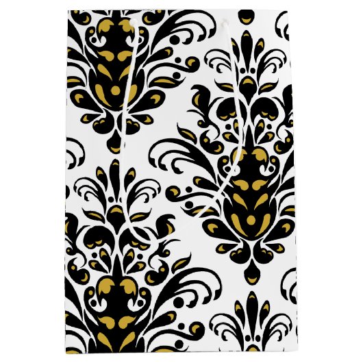 Elegant zwart-wit met aanraking van gouddemper medium cadeauzakje (Voorkant)