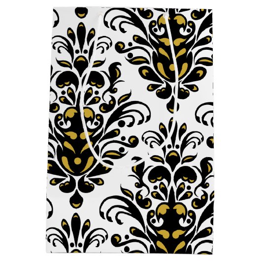 Elegant zwart-wit met aanraking van gouddemper medium cadeauzakje (Achterkant)