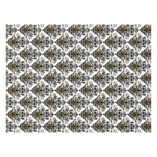 Elegant zwart-wit met aanraking van gouddemper tafelkleed (Voorkant (Horizontaal))