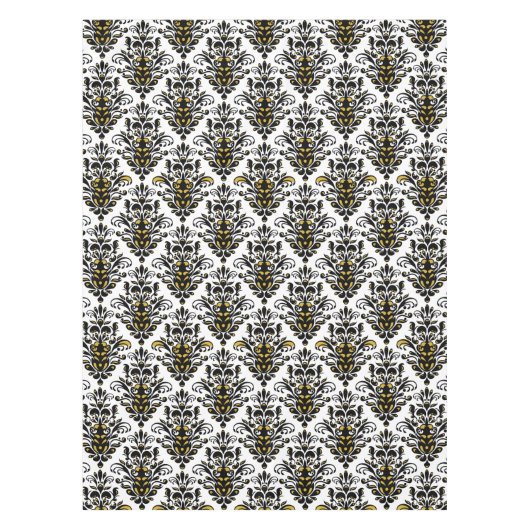 Elegant zwart-wit met aanraking van gouddemper tafelkleed (Voorkant)