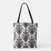 Elegant zwart-wit met aanraking van gouddemper tote bag (Achterkant)