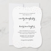 Elegant zwart-wit met delicate Stippen bruiloft Kaart (Voorkant)