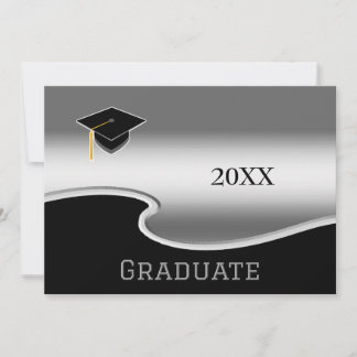 Elegant zwart-wit met foto Afstuderen Aankondiging