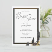 Elegant zwart-wit, met Gold Vrijgezellenfeest Kaart (Staand voorkant)