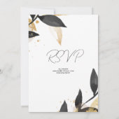 Elegant zwart-wit, met Gold Vrijgezellenfeest Kaart (Achterkant)