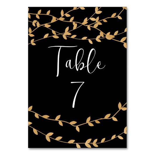 Elegant zwart-wit met gouden bladeren bruiloft kaart (Voorkant)