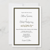 Elegant zwart-wit, met gouden bruiloft kaart (Voorkant)