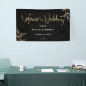 Elegant zwart-wit, met gouden bruiloft spandoek (Beurs)