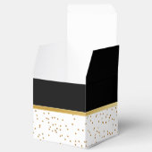 Elegant zwart-wit met gouden Confetti Stippen Bedankdoosjes (Geopend)