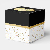 Elegant zwart-wit met gouden Confetti Stippen Bedankdoosjes (Achterkant)