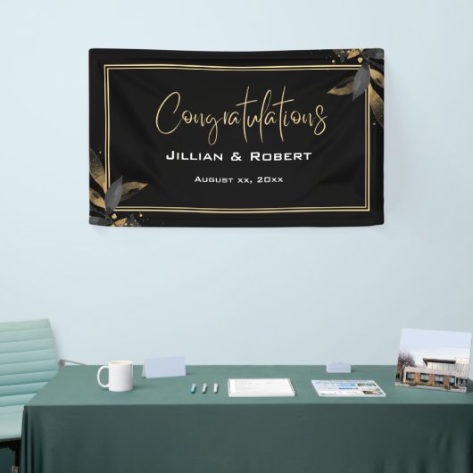 Elegant zwart-wit, met gouden weddenschappen spandoek (Beurs)
