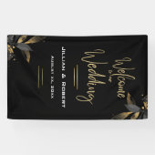Elegant zwart-wit, met gouden weddenschappen spandoek (Horizontaal)