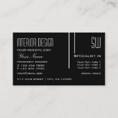 Elegant zwart-wit met Initialen Professional Visitekaartje (Achterkant)