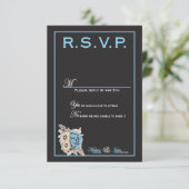 Elegant zwart-wit met lichtblauwe details (Staand voorkant)