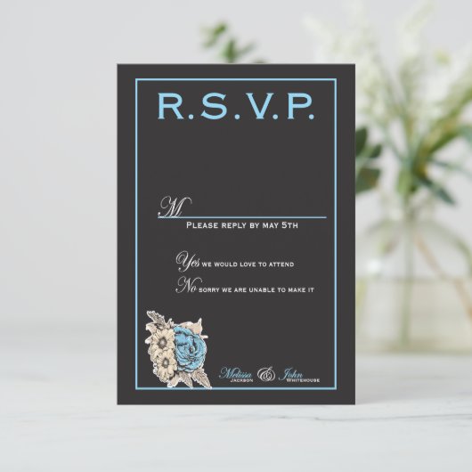 Elegant zwart-wit met lichtblauwe details (Staand voorkant)