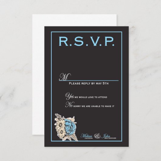 Elegant zwart-wit met lichtblauwe details (Voorkant / Achterkant)