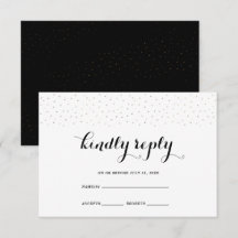 Elegant zwart-wit met Stippen RSVP-kaart