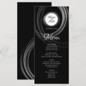 Elegant zwart-wit met zilveren ring menu (Voorkant / Achterkant)