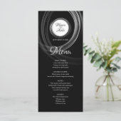 Elegant zwart-wit met zilveren ring menu (Staand voorkant)
