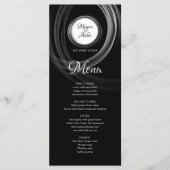 Elegant zwart-wit met zilveren ring menu (Voorkant)