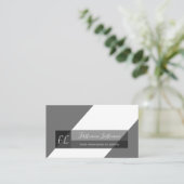 Elegant zwart wit, minimale driehoek monogram drie visitekaartje (Staand voorkant)
