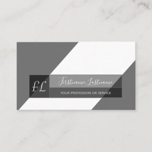 Elegant zwart wit, minimale driehoek monogram drie visitekaartje
