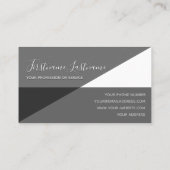 Elegant zwart wit, minimale driehoek monogram drie visitekaartje (Achterkant)