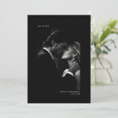 Elegant Zwart Wit Minimale Foto Bewaar de Datum Kaart (Staand voorkant)