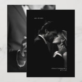 Elegant Zwart Wit Minimale Foto Bewaar de Datum Kaart (Voorkant / Achterkant)