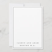 Elegant zwart wit minimale foto bruiloft save the date (Achterkant)