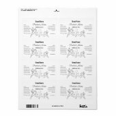 Elegant zwart-wit minimale productetiket etiket (Full Sheet)