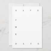 Elegant zwart wit minimale typografie bruiloft save the date (Achterkant)