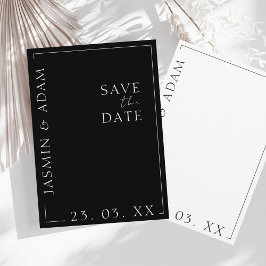 Elegant zwart wit minimale typografie bruiloft save the date