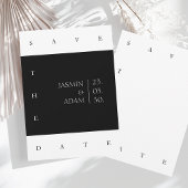 Elegant zwart wit minimale typografie bruiloft save the date