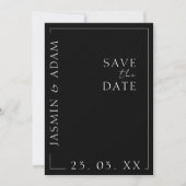Elegant zwart wit minimale typografie bruiloft save the date (Voorkant)