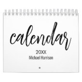 Elegant zwart-wit minimalistisch 2025 kalender (Hoes)