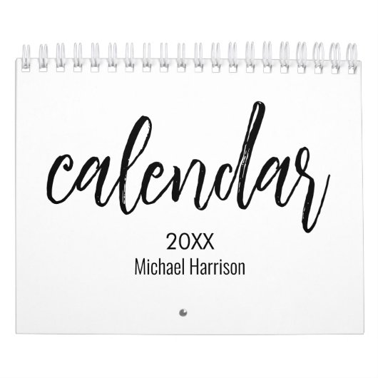 Elegant zwart-wit minimalistisch 2025 kalender (Hoes)