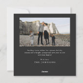 Elegant zwart wit minimalistisch 3 foto kerst feestdagenkaart (Achterkant)