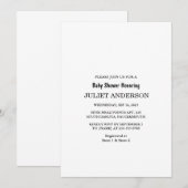 Elegant zwart-wit minimalistisch Baby shower Kaart (Voorkant / Achterkant)