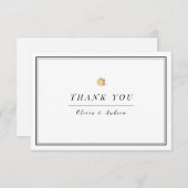 Elegant zwart-wit minimalistisch bedankt (Voorkant / Achterkant)