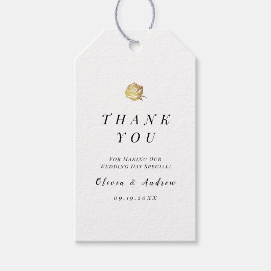 Elegant zwart-wit minimalistisch bedankt cadeaulabel (Voorkant)